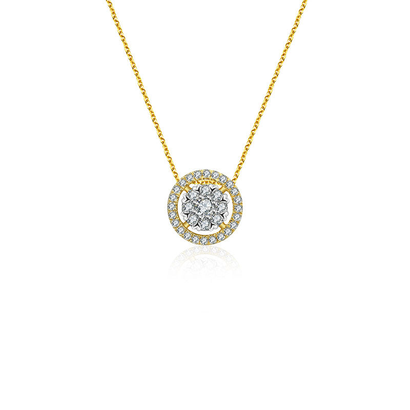 18k Gold Eight hearts Diamond Necklace - Genevieve Collection