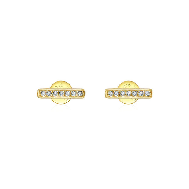 18k Gold Line Shape Diamond Earring - Genevieve Collection