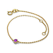 18k Gold February Birthstone Amethyst Bracelet - Genevieve Collection