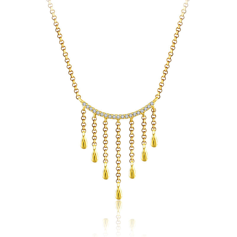 18k Gold Gold and Diamond Threads Diamond Necklace - Genevieve Collection