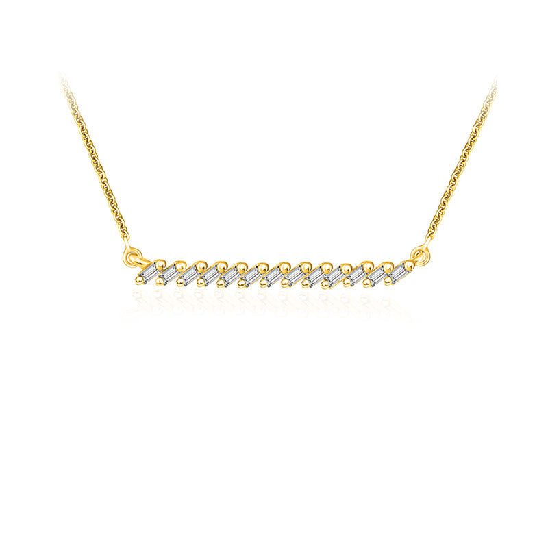 18k Gold Line Diamond Necklace - Genevieve Collection