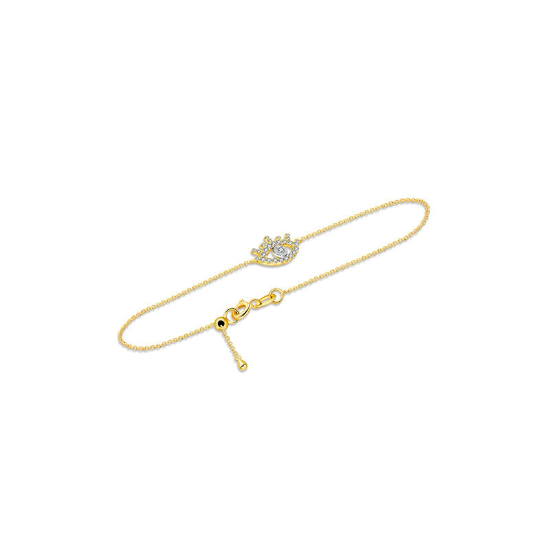 18k Gold Evil Eye Diamond Bracelet - Genevieve Collection