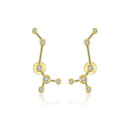 Scorpio Zodiac Constellation Earring 18k Gold & Diamond - Genevieve Collection
