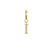 18k Gold Letter "I" Diamond Charms - Genevieve Collection