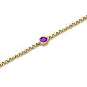 18k Gold February Birthstone Amethyst Bracelet - Genevieve Collection