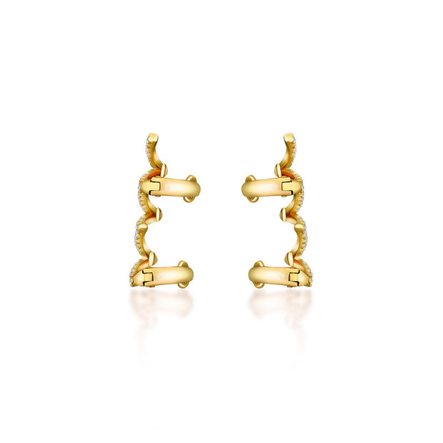 18k Gold Zigzag Diamond Ear Cuff - Genevieve Collection