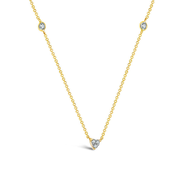 18k Gold Trianlgle Shape Diamond Necklace / Choker - Genevieve Collection