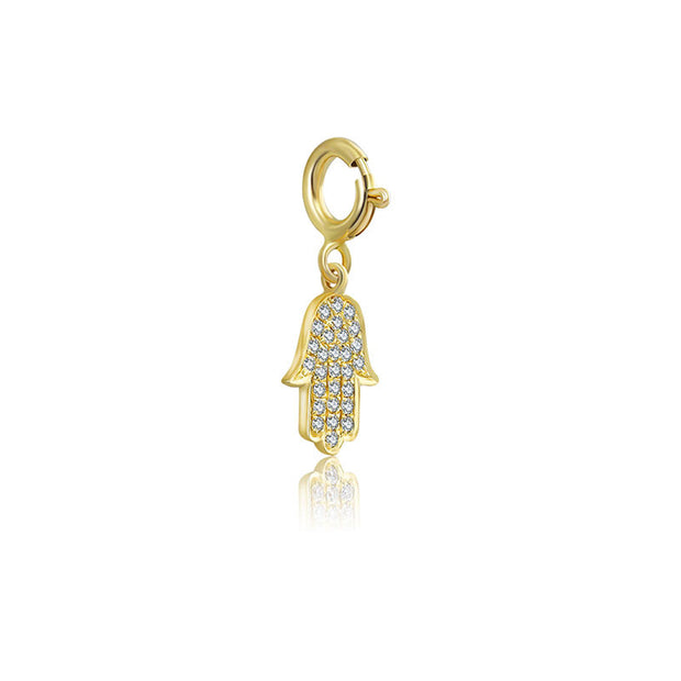 18k Gold Hand Shape Diamond Charms - Genevieve Collection