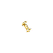 18k Gold Initial Letter "I" Diamond Pandent + Necklace - Genevieve Collection