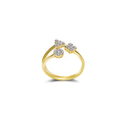 18k Gold Three Shape Diamond Open Ring - Genevieve Collection