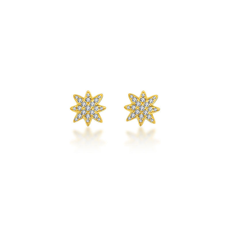 18k Gold Star Diamond Earring - Genevieve Collection