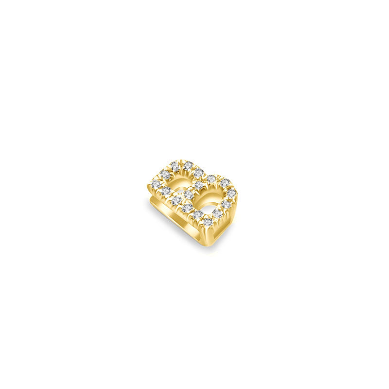 18k Gold Initial Letter "B" Diamond Pendant - Genevieve Collection