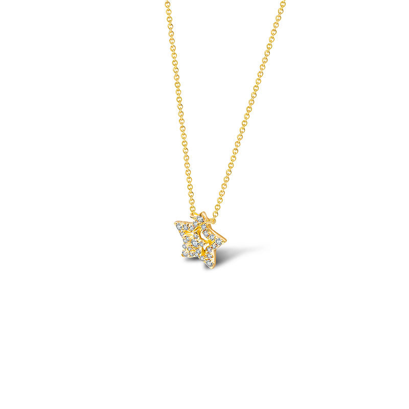 18k Gold Star Shape Diamond Necklace - Genevieve Collection