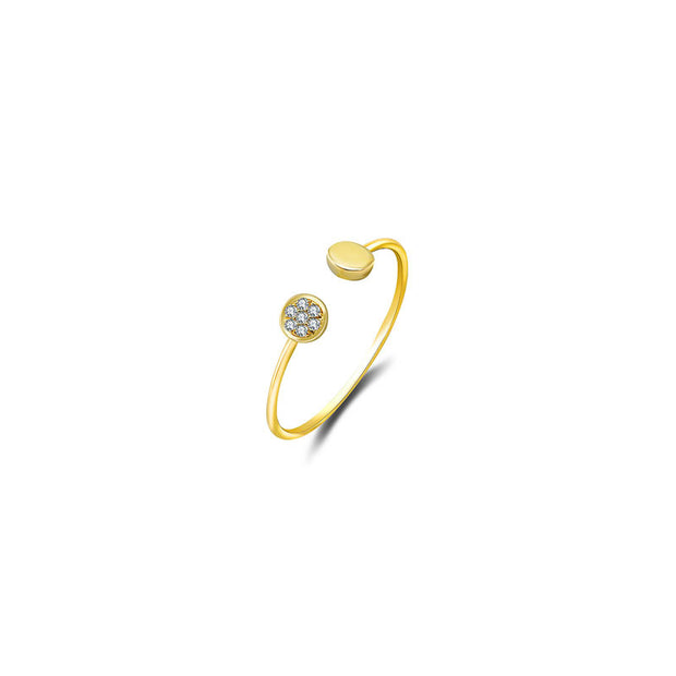 18k Gold Double Round Shape Diamond Ring - Genevieve Collection