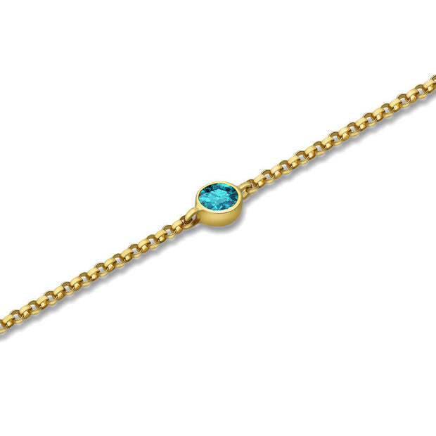 18k Gold December Birthstone Topaz Bracelet - Genevieve Collection