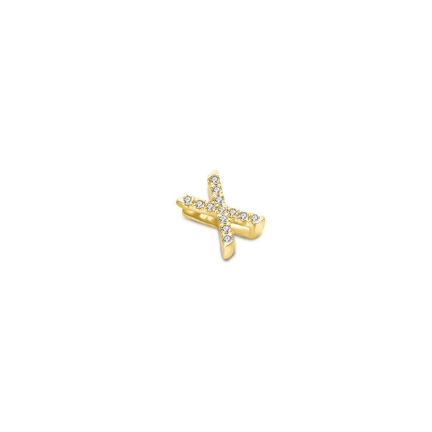 18k Gold Initial Letter "X" Diamond Pendant - Genevieve Collection