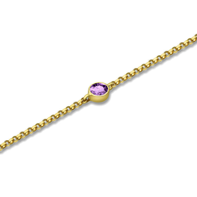 18k Gold June Birthstone Light Amethyst Bracelet - Genevieve Collection