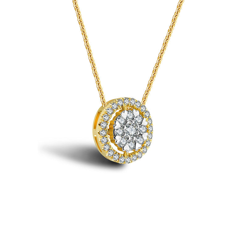 18k Gold Eight hearts Diamond Necklace - Genevieve Collection