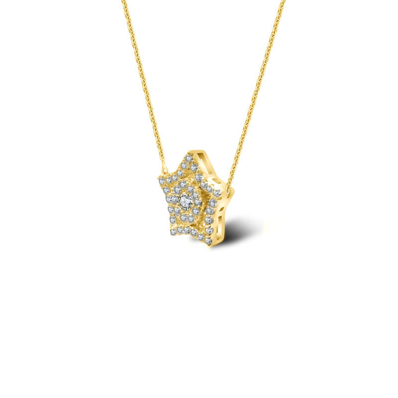 18k Gold Star Shape Diamond Necklace - Genevieve Collection