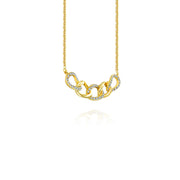 18k Gold Chain Shape Diamond Necklace - Genevieve Collection