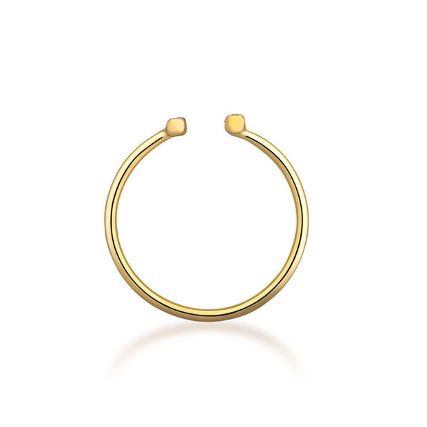 18k Gold Strokes Diamond Midi / Pinky Ring - Genevieve Collection