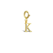 18k Gold Letter "K" Diamond Charms - Genevieve Collection
