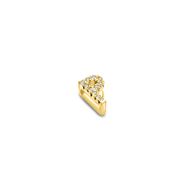 18k Gold Initial Letter "P" Diamond Pendant - Genevieve Collection