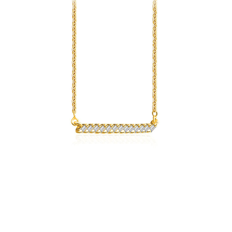 18k Gold Line Diamond Necklace - Genevieve Collection