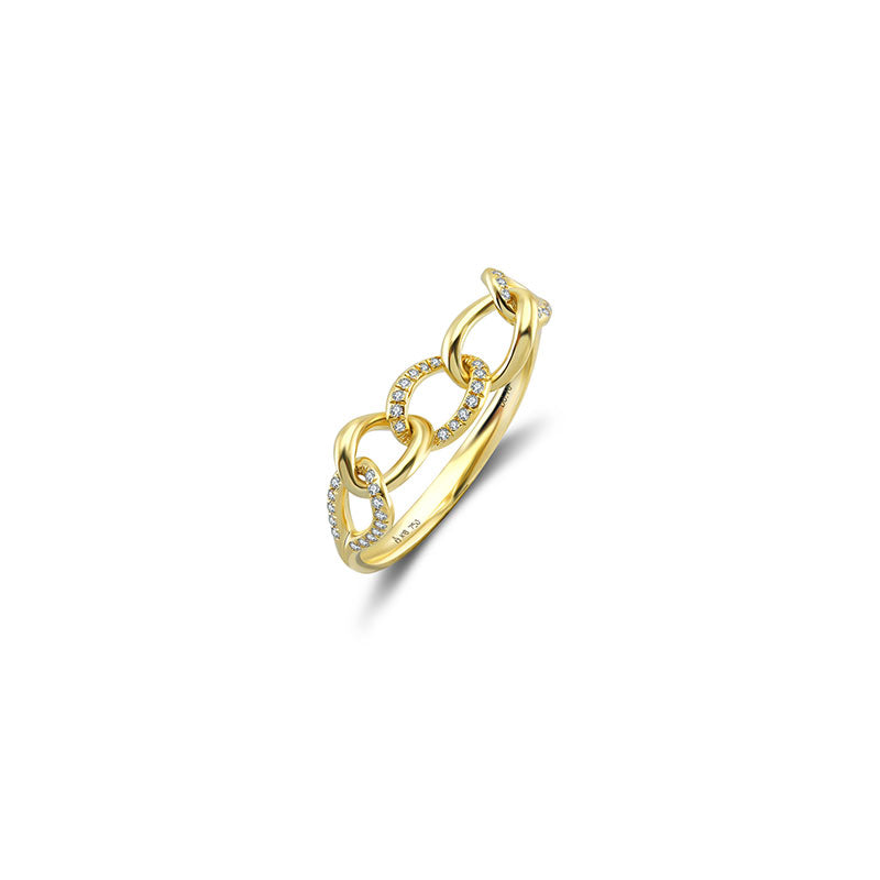 18k Gold Chain Shape Diamond Ring - Genevieve Collection