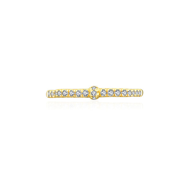 18k Gold Ribbon Diamond Ring - Genevieve Collection
