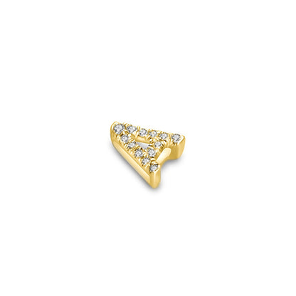 18k Gold Initial Letter "A" Diamond Pendant - Genevieve Collection
