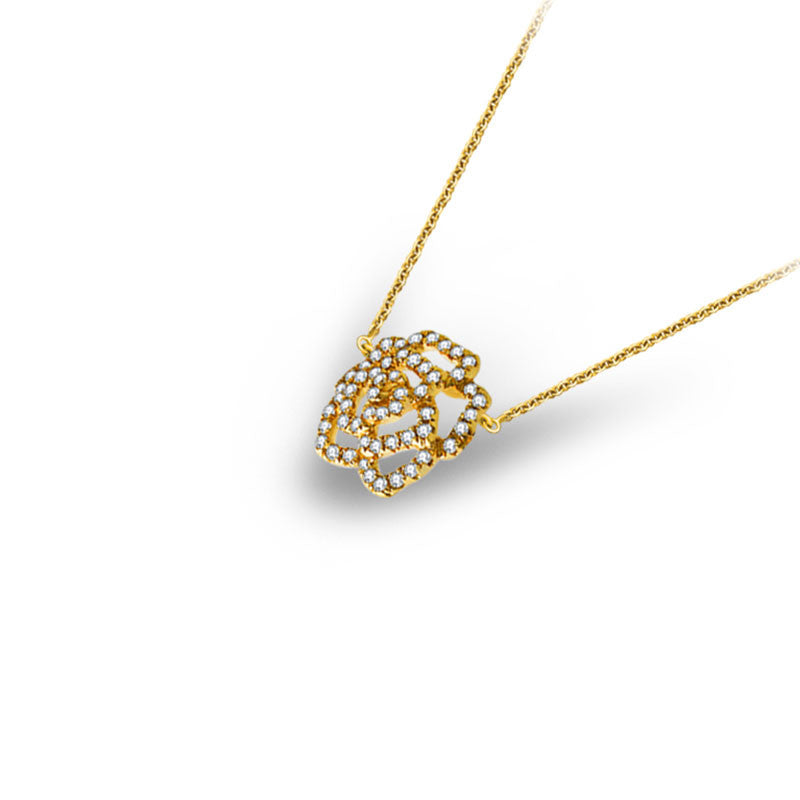 18k Gold Rose Diamond Necklace - Genevieve Collection