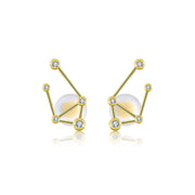 Libra Zodiac Constellation Earring 18k Gold & Diamond - Genevieve Collection