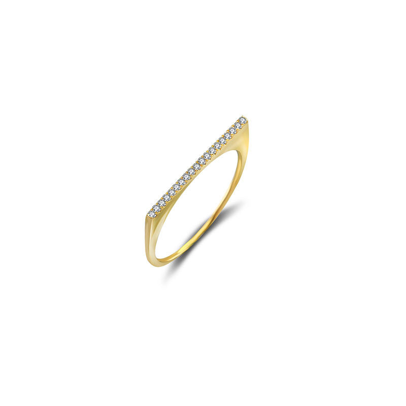 18k Gold Line Diamond Ring - Genevieve Collection