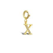 18k Gold Letter "X" Diamond Charms - Genevieve Collection