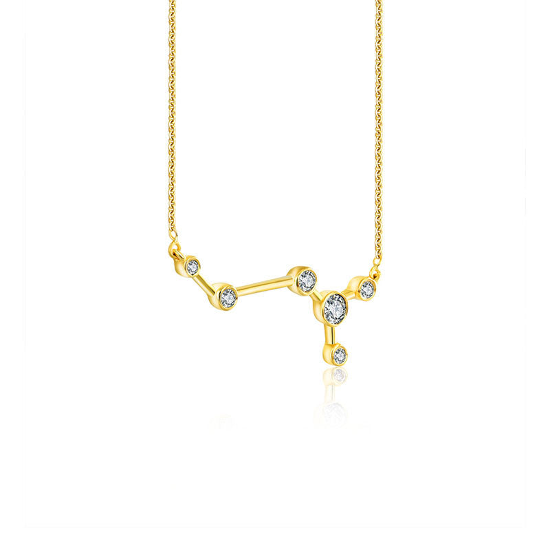 Scorpio Zodiac Constellation Necklace 18k Gold & Diamond - Genevieve Collection