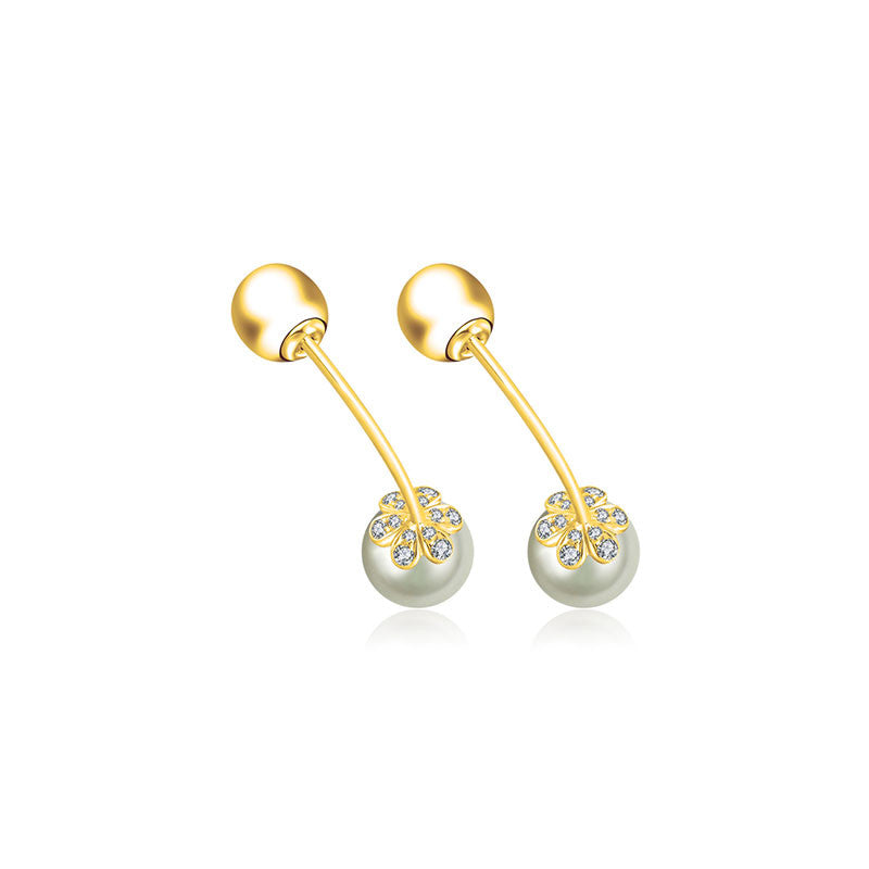 18k Gold 2 Ways Pearl Diamond Earring - Genevieve Collection