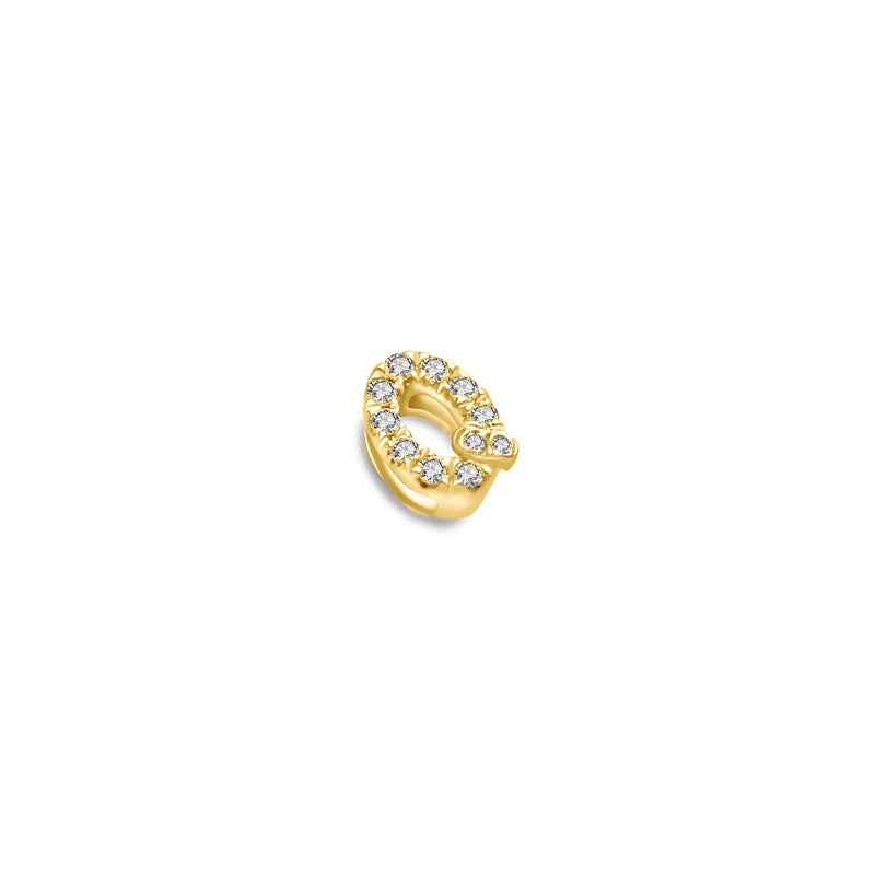 18k Gold Initial Letter "Q" Diamond Pendant - Genevieve Collection