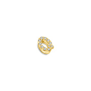 18k Gold Initial Letter "Q" Diamond Pendant - Genevieve Collection