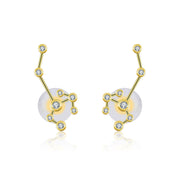 Sagittarius Zodiac Constellation Earring 18k Gold & Diamond - Genevieve Collection