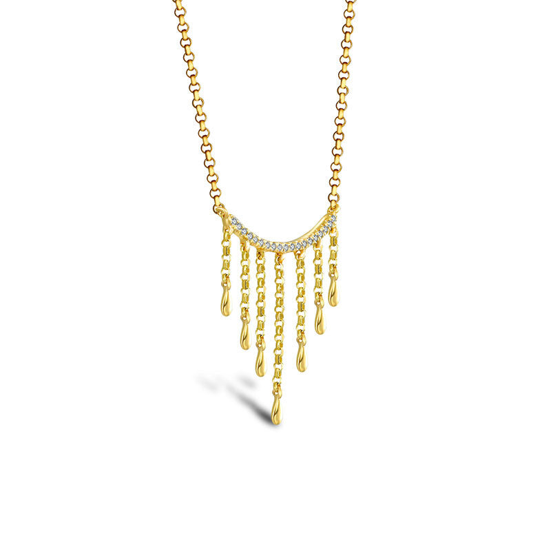 18k Gold Gold and Diamond Threads Diamond Necklace - Genevieve Collection