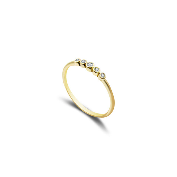 18k Gold Polka Dot Diamond Ring - Genevieve Collection