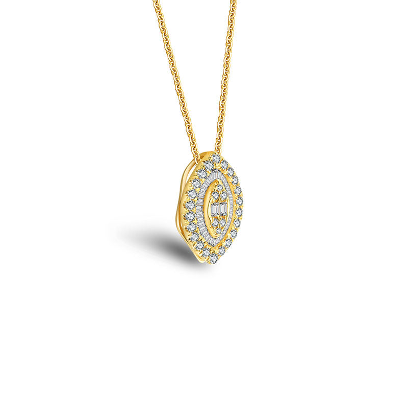 18k Gold 2 ways Marquise Diamond Necklace - Genevieve Collection