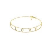18k Gold "Love" Diamond Bracelet - Genevieve Collection