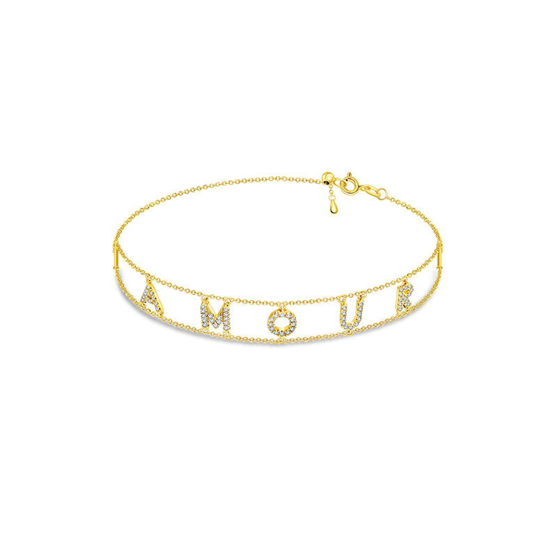 18k Gold "Amour" Diamond Bracelet - Genevieve Collection