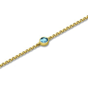18k Gold March Birthstone Aquamarine Bracelet - Genevieve Collection