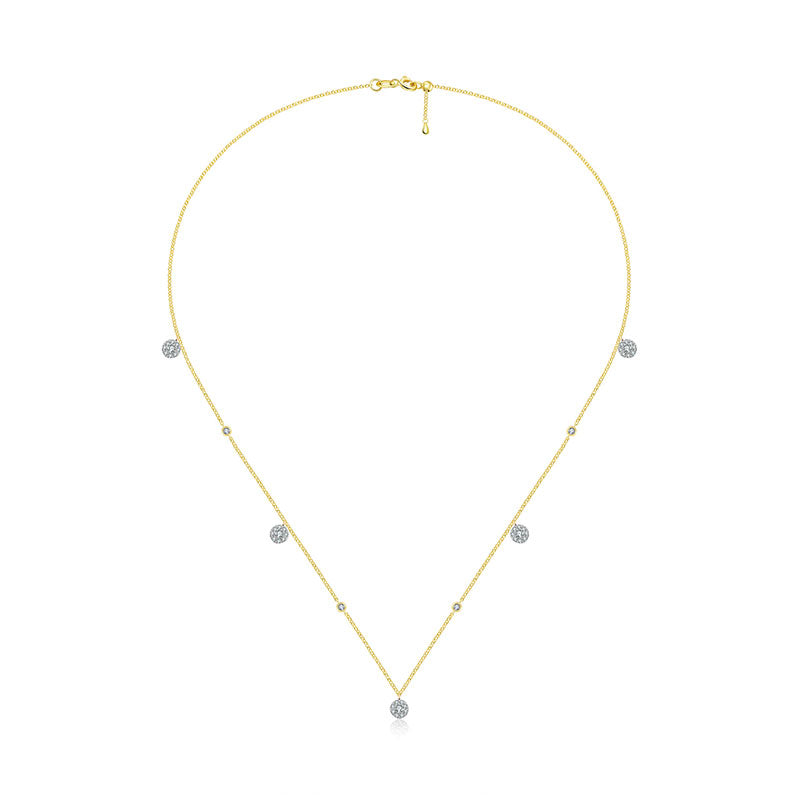 18k Gold Round Shape Diamond Necklace / Choker - Genevieve Collection