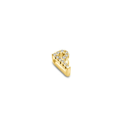 18k Gold Initial Letter "P" Diamond Pandent + Necklace - Genevieve Collection