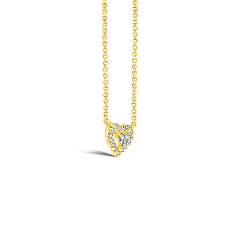 18k Gold Heart Shape Diamond Necklace - Genevieve Collection