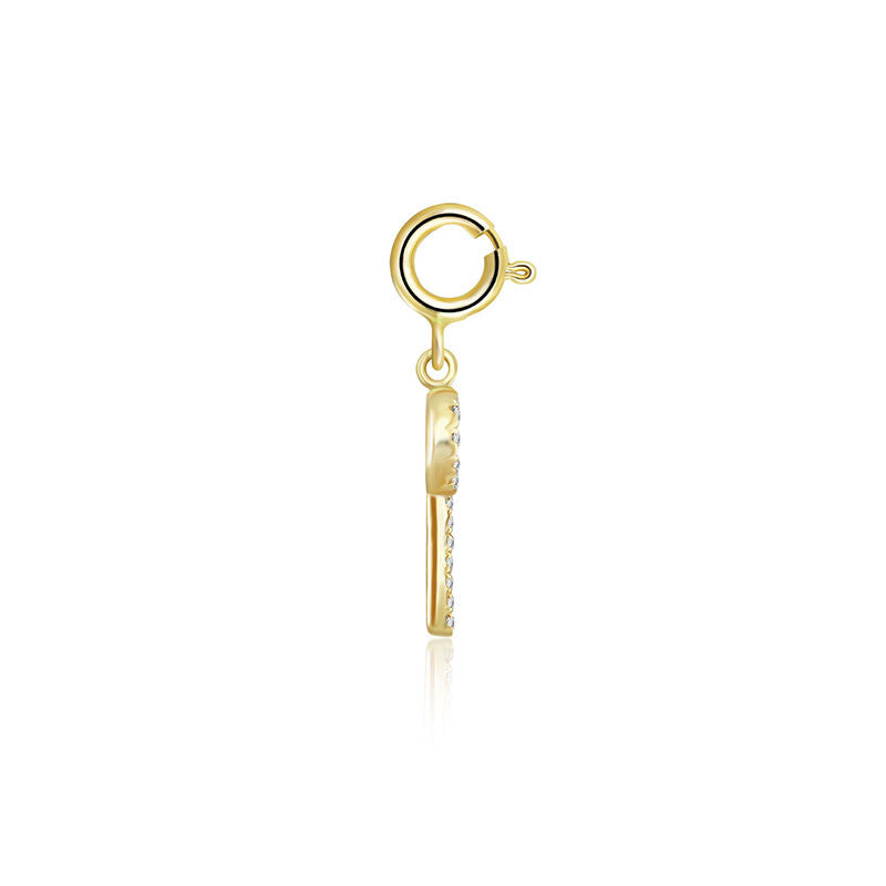 18k Gold Key Shape Diamond Charms - Genevieve Collection